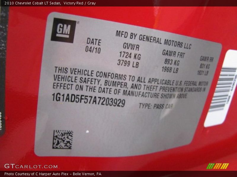 Victory Red / Gray 2010 Chevrolet Cobalt LT Sedan