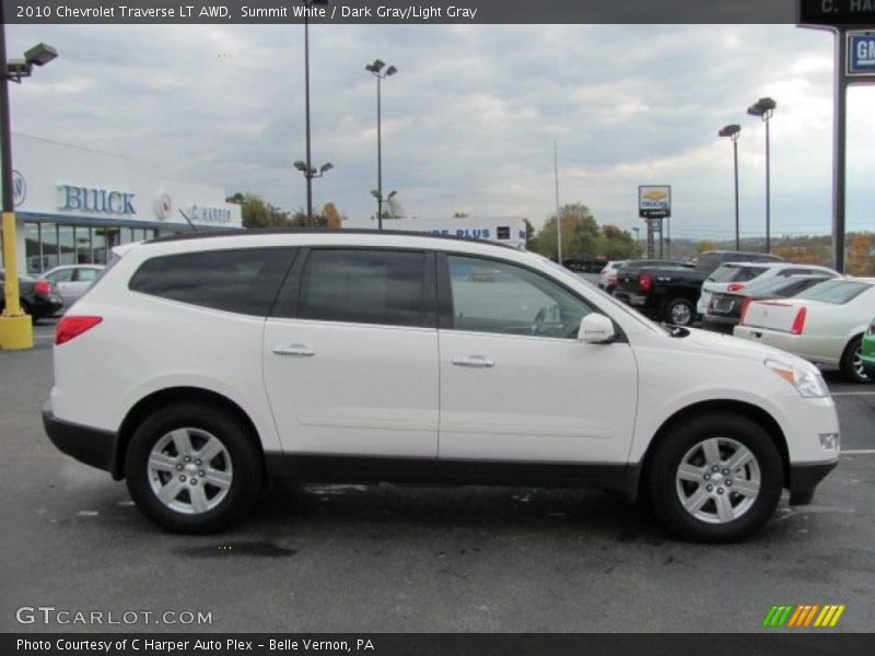 Summit White / Dark Gray/Light Gray 2010 Chevrolet Traverse LT AWD