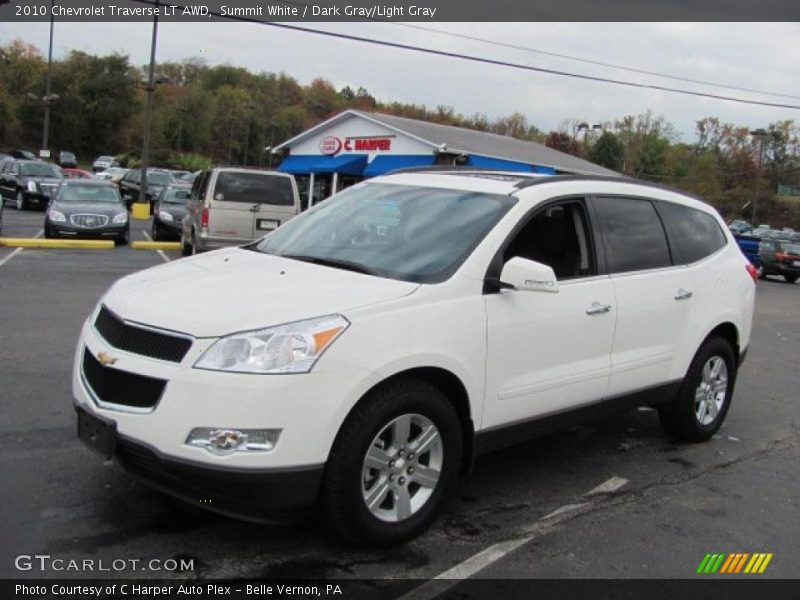 Summit White / Dark Gray/Light Gray 2010 Chevrolet Traverse LT AWD