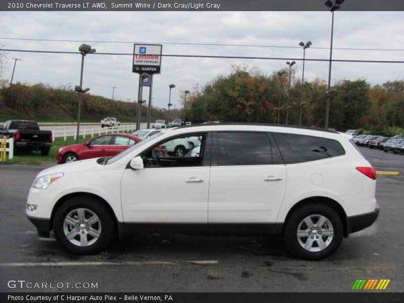 Summit White / Dark Gray/Light Gray 2010 Chevrolet Traverse LT AWD