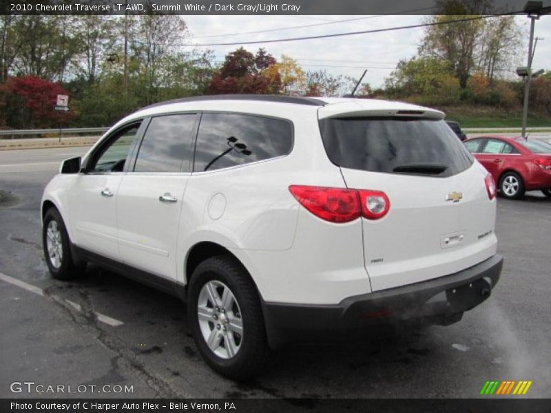 Summit White / Dark Gray/Light Gray 2010 Chevrolet Traverse LT AWD