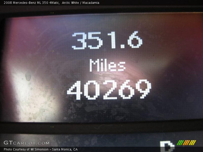 Arctic White / Macadamia 2008 Mercedes-Benz ML 350 4Matic