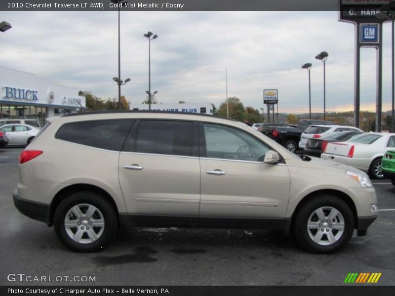 Gold Mist Metallic / Ebony 2010 Chevrolet Traverse LT AWD