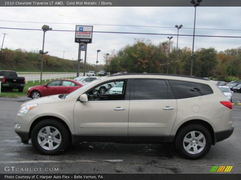Gold Mist Metallic / Ebony 2010 Chevrolet Traverse LT AWD