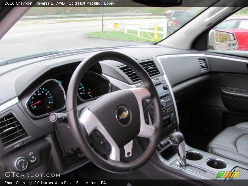 Gold Mist Metallic / Ebony 2010 Chevrolet Traverse LT AWD
