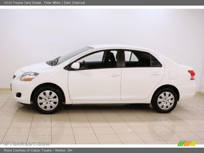 Polar White / Dark Charcoal 2010 Toyota Yaris Sedan