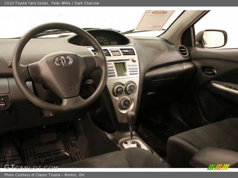 Polar White / Dark Charcoal 2010 Toyota Yaris Sedan