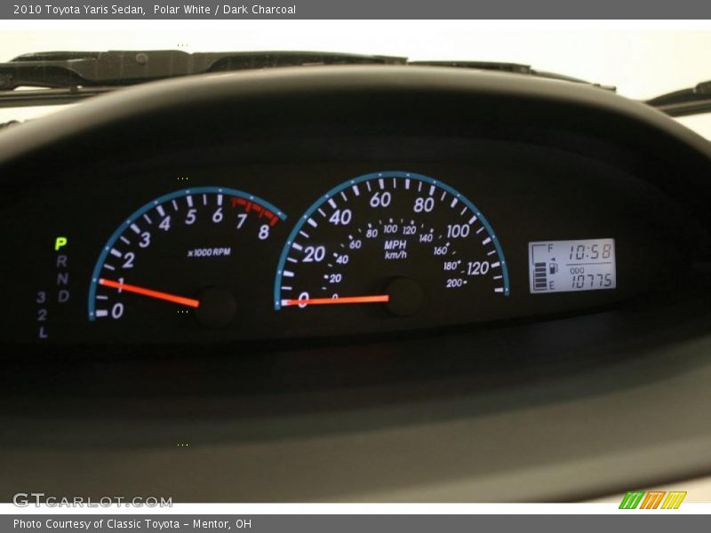 Polar White / Dark Charcoal 2010 Toyota Yaris Sedan
