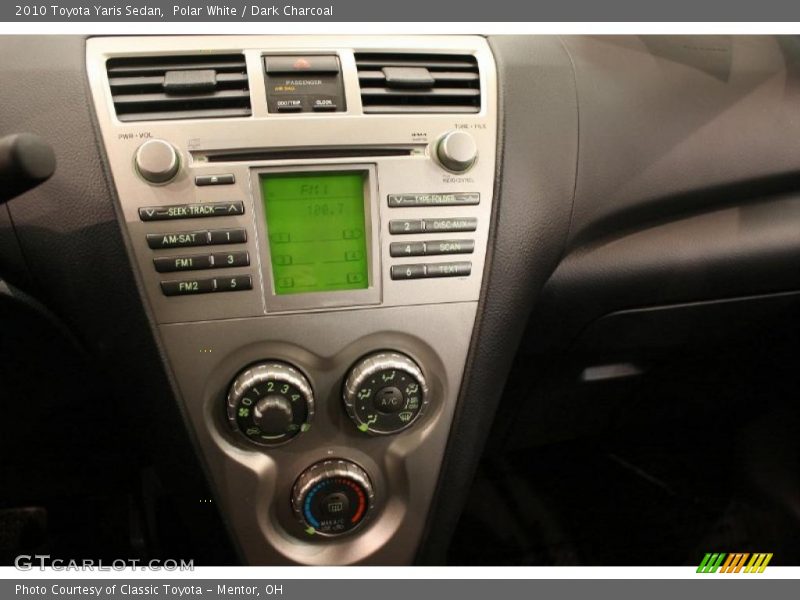 Polar White / Dark Charcoal 2010 Toyota Yaris Sedan