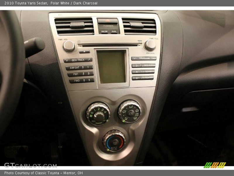 Polar White / Dark Charcoal 2010 Toyota Yaris Sedan