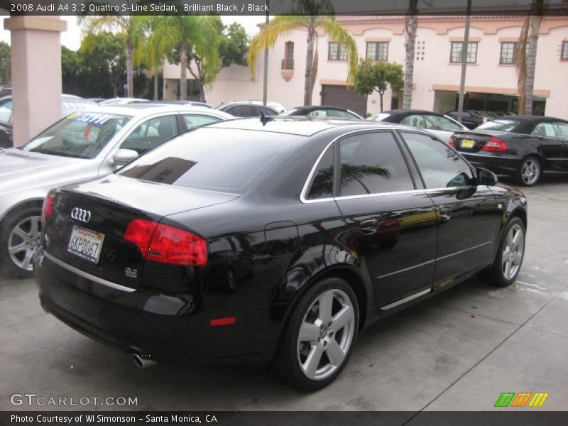 Brilliant Black / Black 2008 Audi A4 3.2 Quattro S-Line Sedan