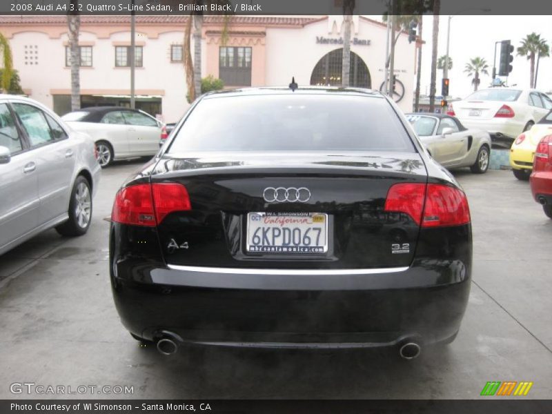 Brilliant Black / Black 2008 Audi A4 3.2 Quattro S-Line Sedan