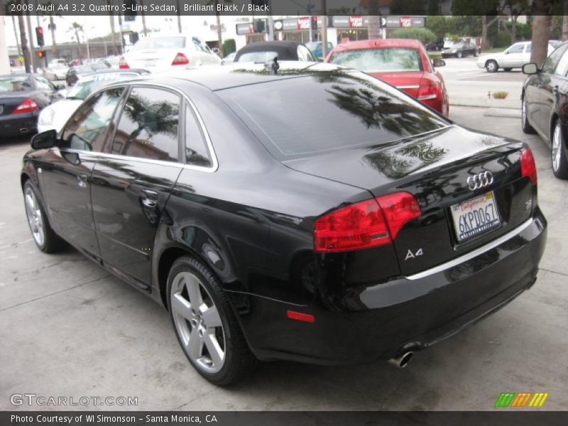 Brilliant Black / Black 2008 Audi A4 3.2 Quattro S-Line Sedan