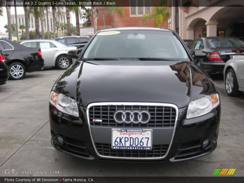 Brilliant Black / Black 2008 Audi A4 3.2 Quattro S-Line Sedan