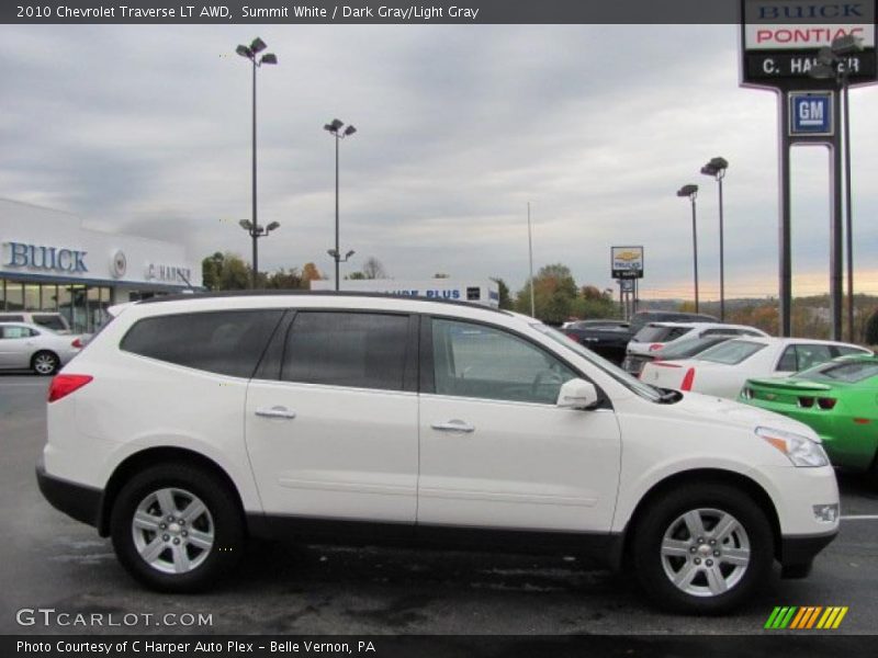 Summit White / Dark Gray/Light Gray 2010 Chevrolet Traverse LT AWD