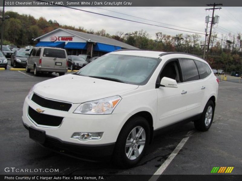 Summit White / Dark Gray/Light Gray 2010 Chevrolet Traverse LT AWD