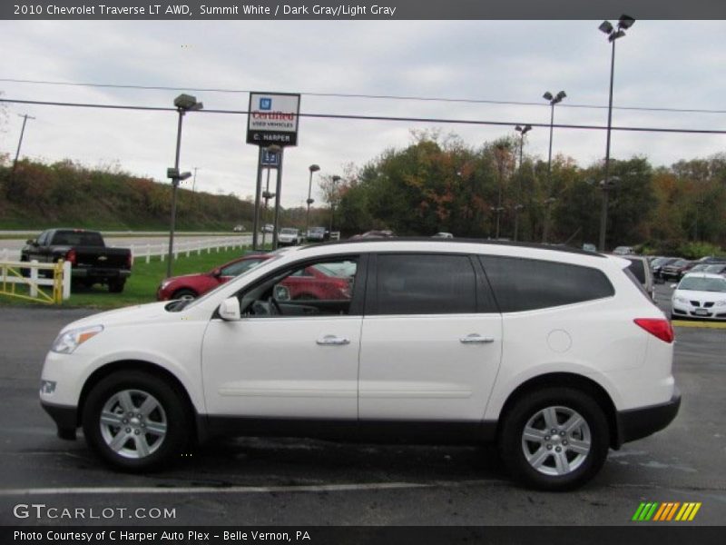 Summit White / Dark Gray/Light Gray 2010 Chevrolet Traverse LT AWD