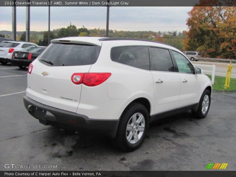 Summit White / Dark Gray/Light Gray 2010 Chevrolet Traverse LT AWD