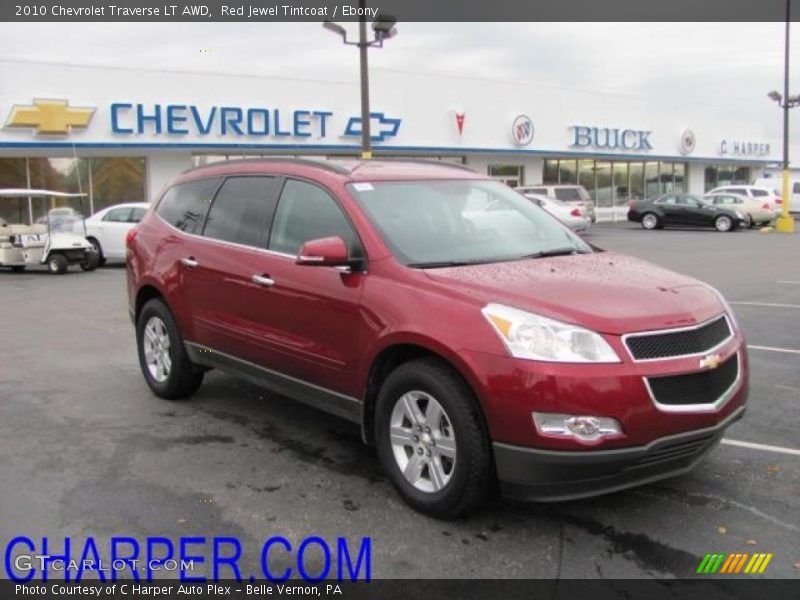 Red Jewel Tintcoat / Ebony 2010 Chevrolet Traverse LT AWD