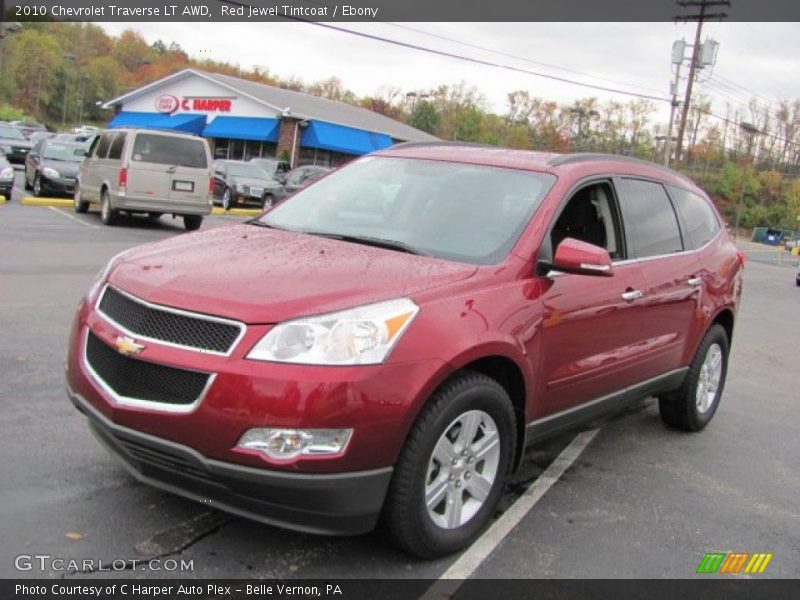Red Jewel Tintcoat / Ebony 2010 Chevrolet Traverse LT AWD