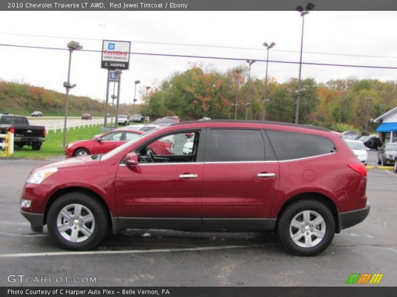 Red Jewel Tintcoat / Ebony 2010 Chevrolet Traverse LT AWD