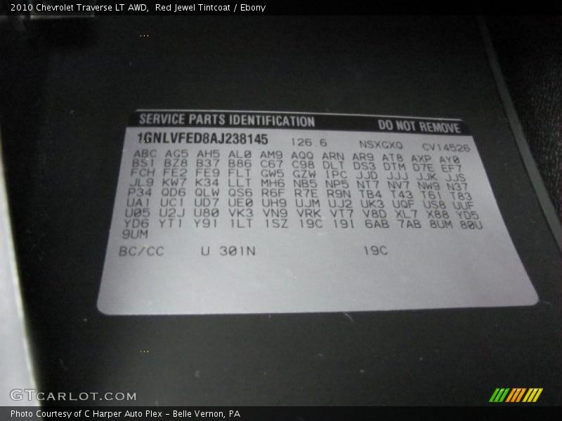 Red Jewel Tintcoat / Ebony 2010 Chevrolet Traverse LT AWD