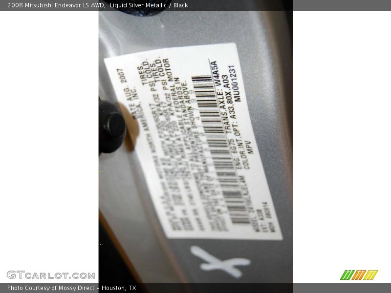 Liquid Silver Metallic / Black 2008 Mitsubishi Endeavor LS AWD
