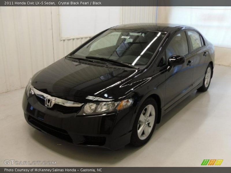 Crystal Black Pearl / Black 2011 Honda Civic LX-S Sedan