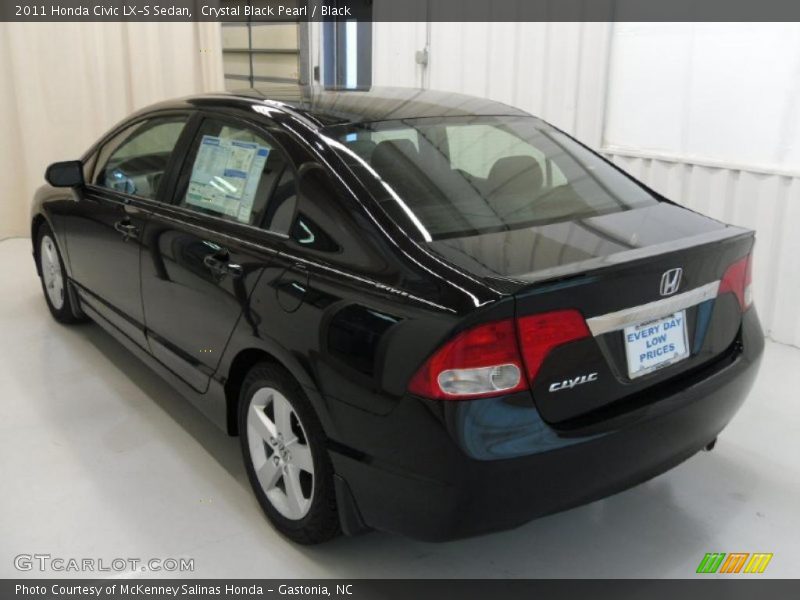 Crystal Black Pearl / Black 2011 Honda Civic LX-S Sedan