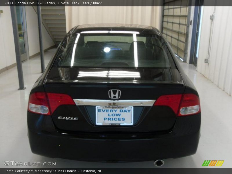 Crystal Black Pearl / Black 2011 Honda Civic LX-S Sedan