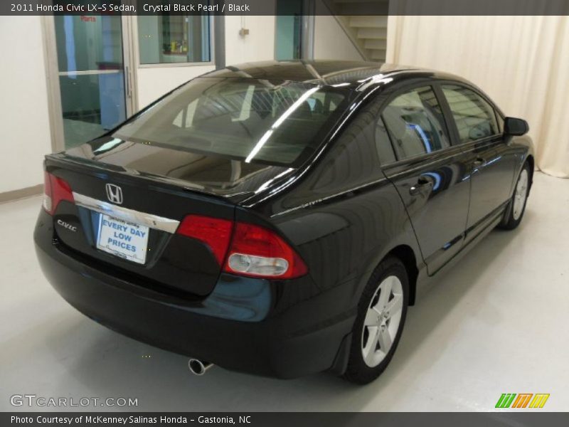 Crystal Black Pearl / Black 2011 Honda Civic LX-S Sedan