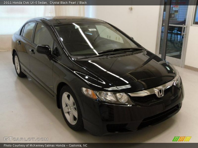 Crystal Black Pearl / Black 2011 Honda Civic LX-S Sedan