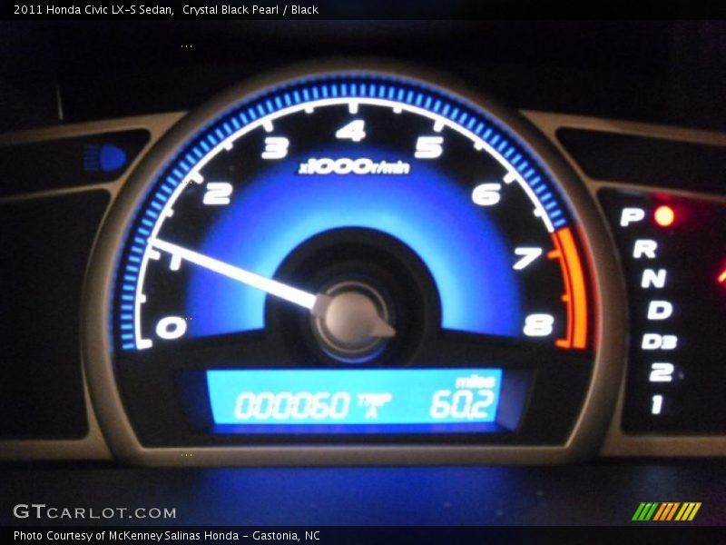 Crystal Black Pearl / Black 2011 Honda Civic LX-S Sedan