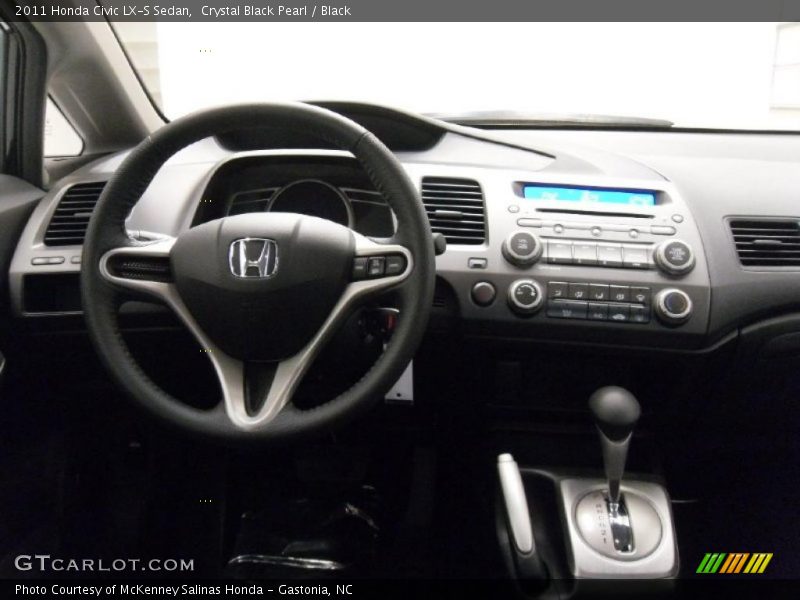 Crystal Black Pearl / Black 2011 Honda Civic LX-S Sedan