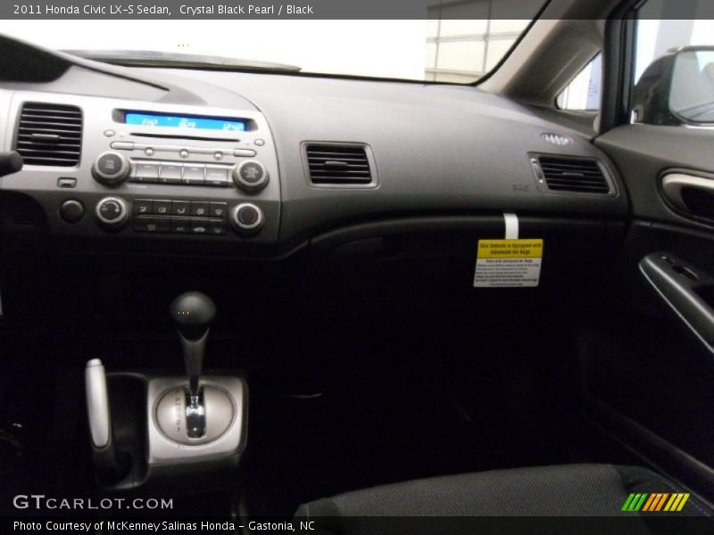 Crystal Black Pearl / Black 2011 Honda Civic LX-S Sedan