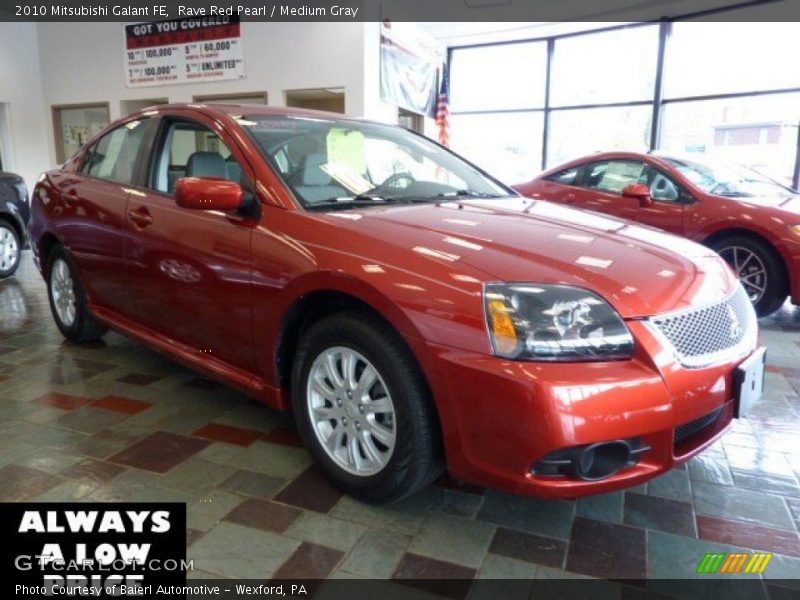 Rave Red Pearl / Medium Gray 2010 Mitsubishi Galant FE
