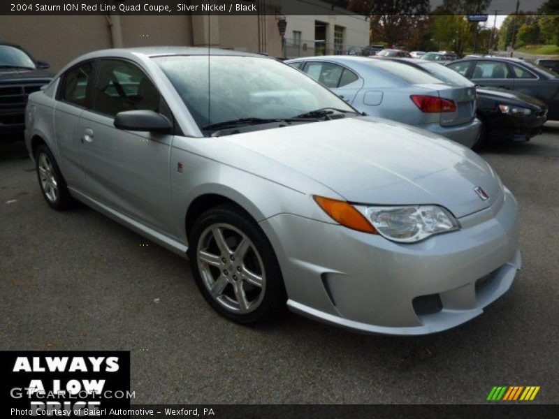 Silver Nickel / Black 2004 Saturn ION Red Line Quad Coupe