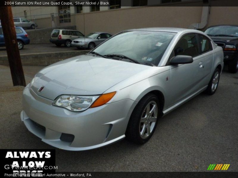Silver Nickel / Black 2004 Saturn ION Red Line Quad Coupe