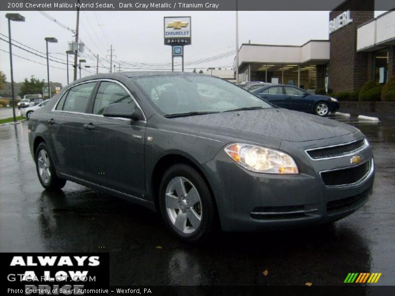 Dark Gray Metallic / Titanium Gray 2008 Chevrolet Malibu Hybrid Sedan