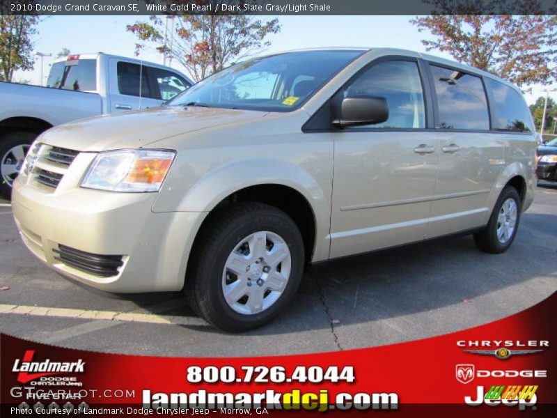 White Gold Pearl / Dark Slate Gray/Light Shale 2010 Dodge Grand Caravan SE