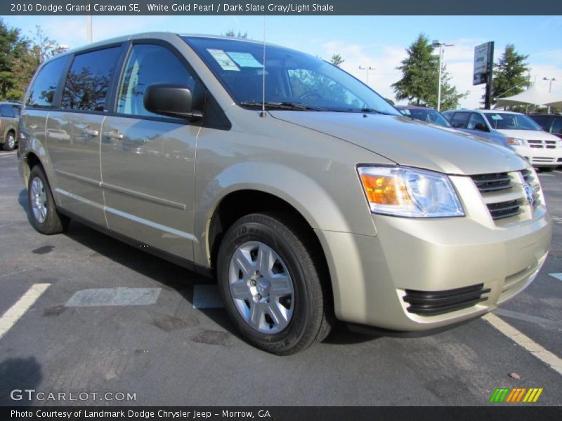White Gold Pearl / Dark Slate Gray/Light Shale 2010 Dodge Grand Caravan SE