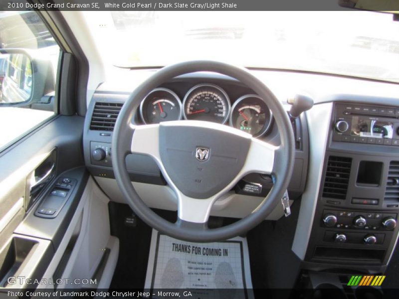 White Gold Pearl / Dark Slate Gray/Light Shale 2010 Dodge Grand Caravan SE
