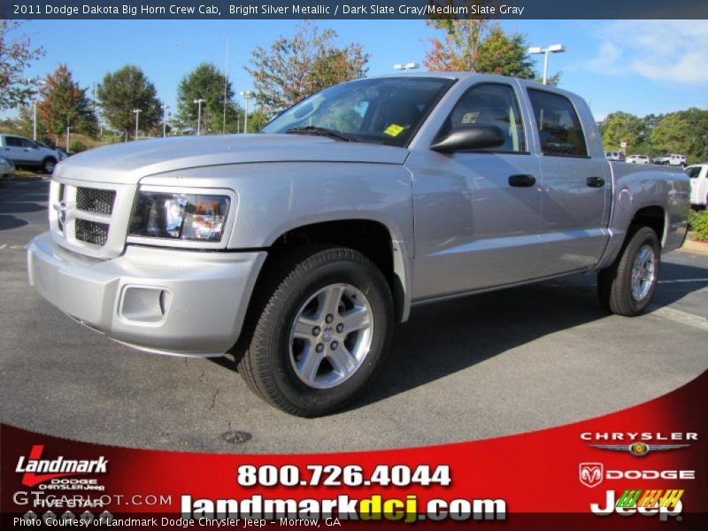 Bright Silver Metallic / Dark Slate Gray/Medium Slate Gray 2011 Dodge Dakota Big Horn Crew Cab