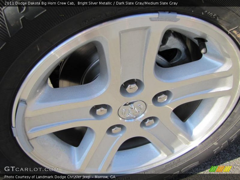 Bright Silver Metallic / Dark Slate Gray/Medium Slate Gray 2011 Dodge Dakota Big Horn Crew Cab