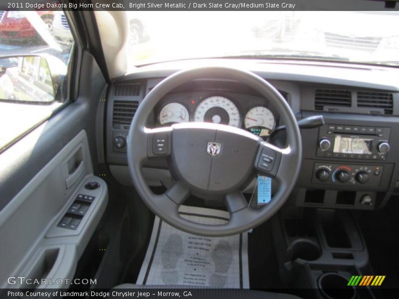 Bright Silver Metallic / Dark Slate Gray/Medium Slate Gray 2011 Dodge Dakota Big Horn Crew Cab