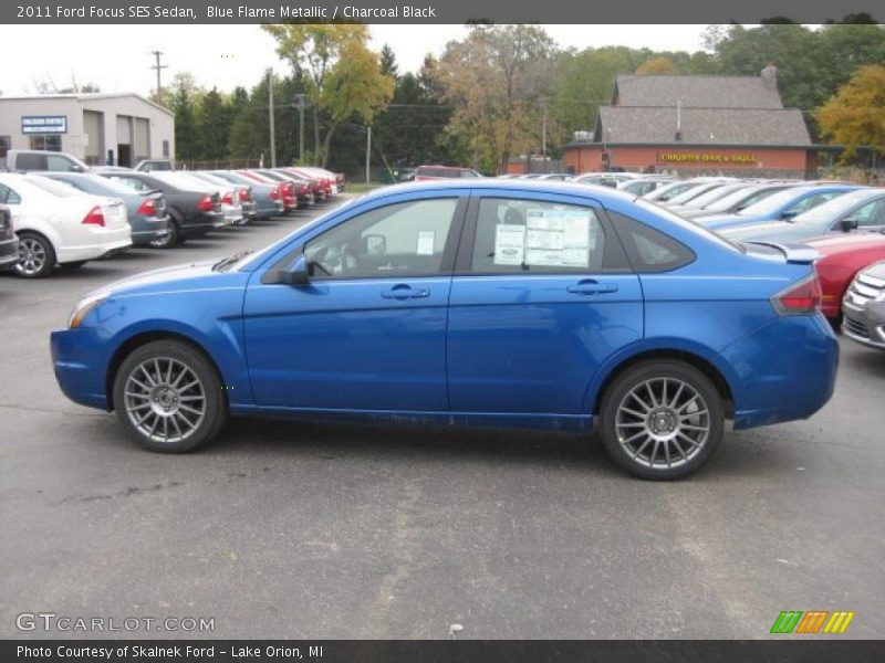 Blue Flame Metallic / Charcoal Black 2011 Ford Focus SES Sedan