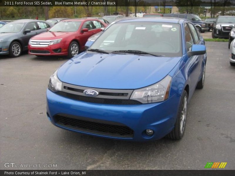 Blue Flame Metallic / Charcoal Black 2011 Ford Focus SES Sedan