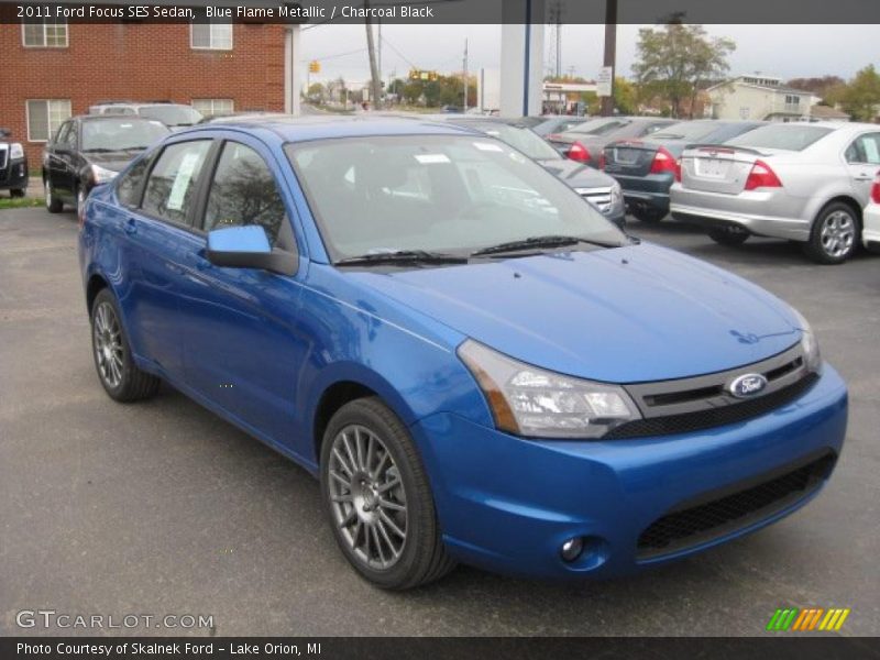 Blue Flame Metallic / Charcoal Black 2011 Ford Focus SES Sedan