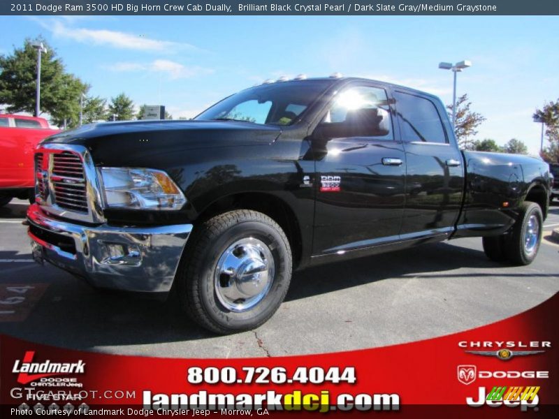 Brilliant Black Crystal Pearl / Dark Slate Gray/Medium Graystone 2011 Dodge Ram 3500 HD Big Horn Crew Cab Dually