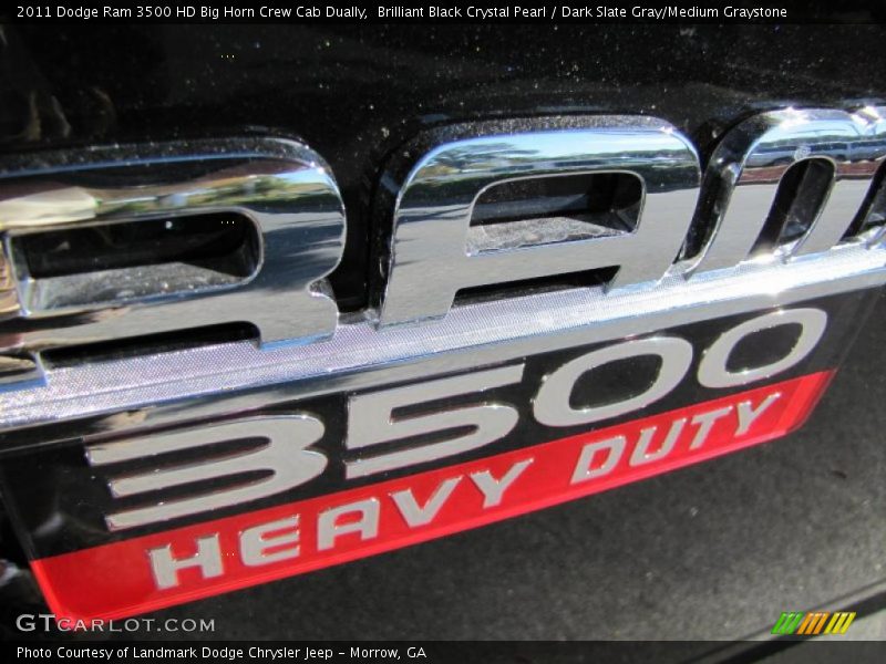 Brilliant Black Crystal Pearl / Dark Slate Gray/Medium Graystone 2011 Dodge Ram 3500 HD Big Horn Crew Cab Dually